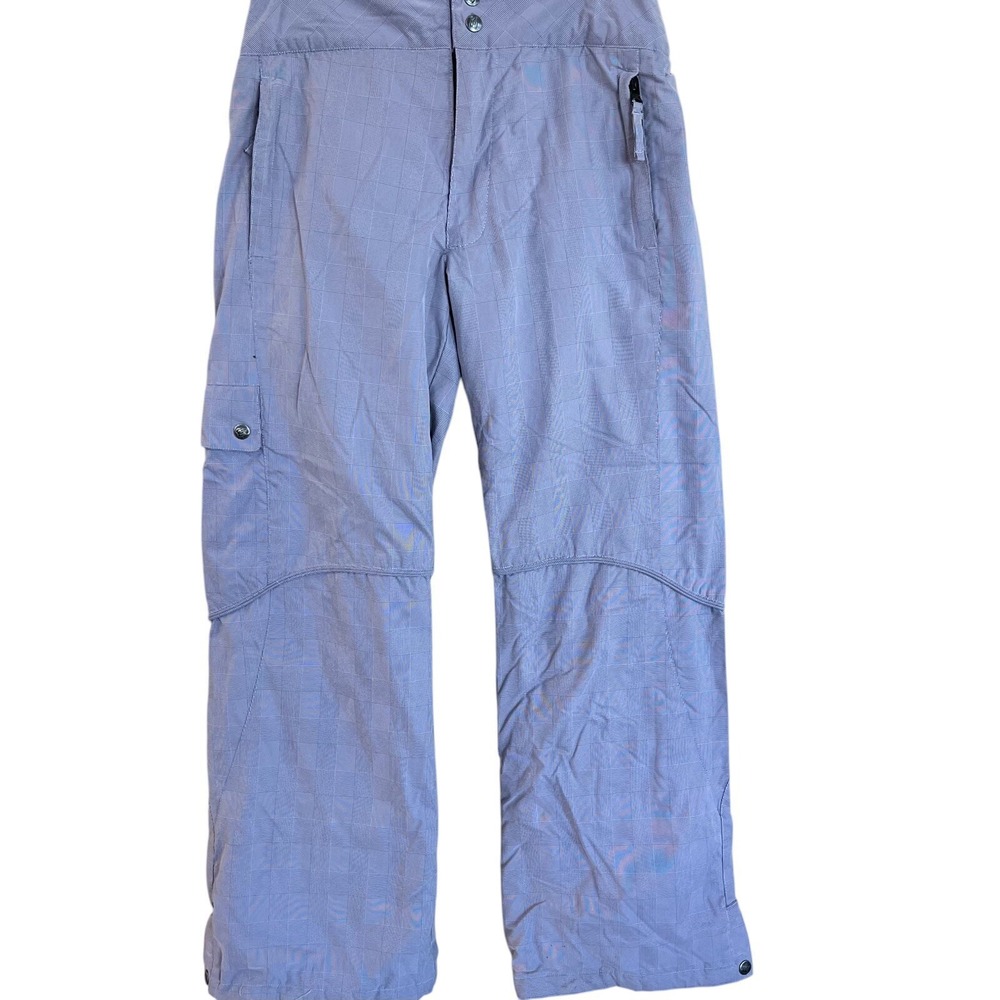 Kemper Snowboard Pants Womens Small Gray Check Plaid Ski Trousers Cabincore Snow